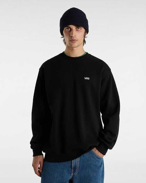 Men Vans Left Chest Embroidered Logo Sweatshirt Black Malaysia | VN3986254