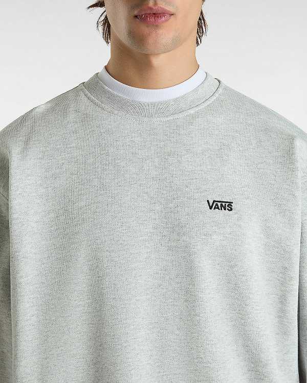 Men Vans Left Chest Embroidered Logo Sweatshirt Grey Malaysia | VN1675408