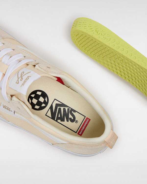 Men Vans Lizzie Low Skate Shoes Beige Malaysia | VN0293875