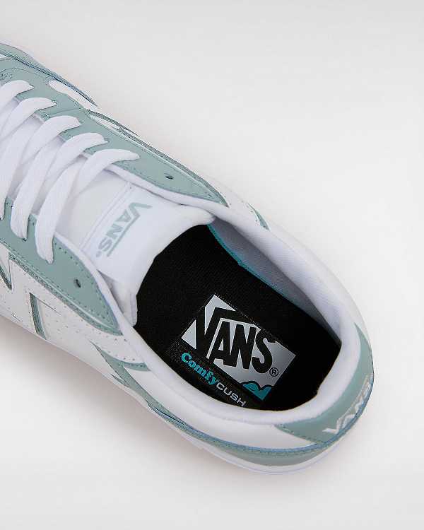 Men Vans Lowland Leather ComfyCush Tennis Shoes Blue Malaysia | VN4605192