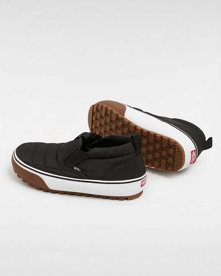 Men Vans MTE Quilted Snow Lodge Slipper Mid Slippers Black Malaysia | VN6473150