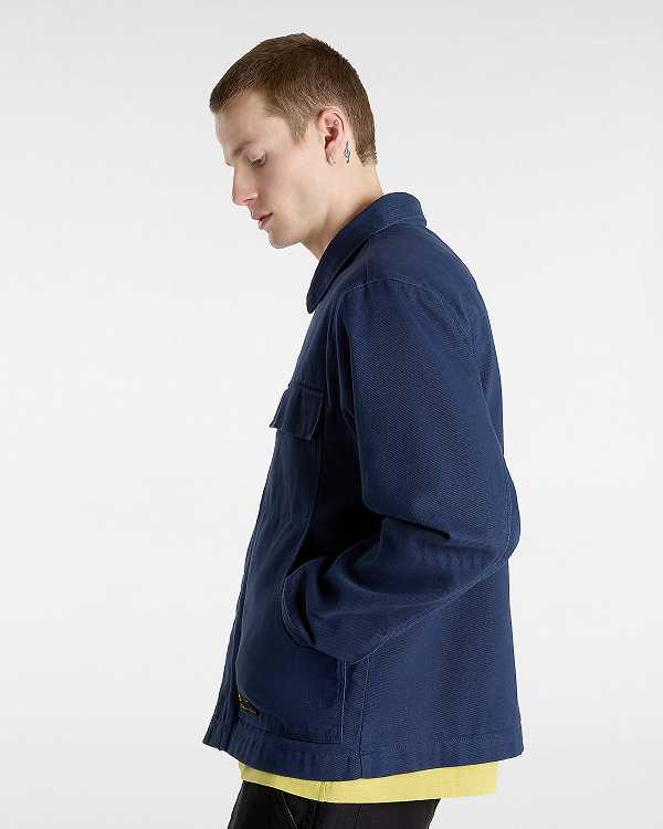 Men Vans Mcavoy Station Jacket Blue Malaysia | VN4685937