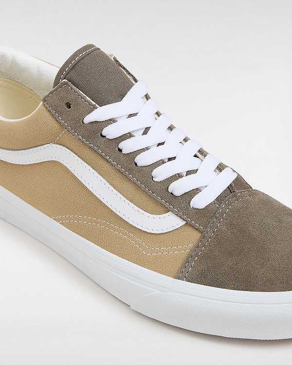 Men Vans Old Skool Canvas Suede Sneakers Brown Malaysia | VN9431207