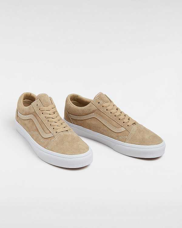 Men Vans Old Skool Pig Suede Sneakers Beige Malaysia | VN2871059