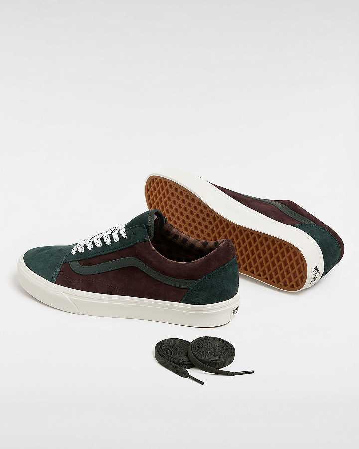 Men Vans Old Skool Pig Suede Sneakers Green Malaysia | VN6314289