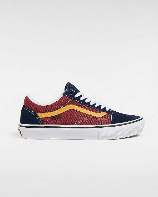 Men Vans Old Skool Skate Shoes Blue / Burgundy Malaysia | VN0743568