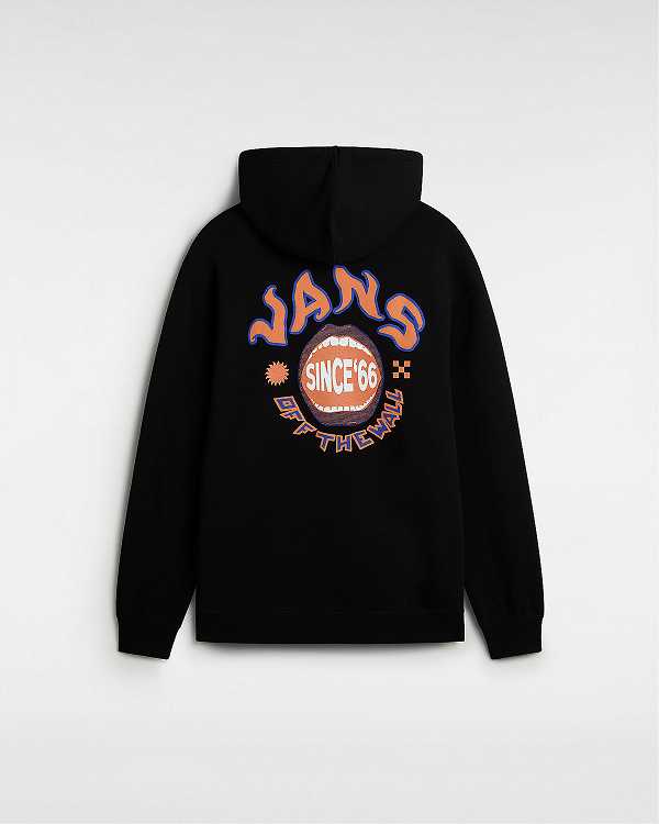 Men Vans Open Mouth Loose Hoodie Black Malaysia | VN9146758