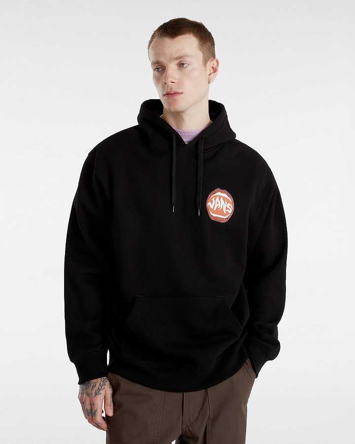 Men Vans Open Mouth Loose Hoodie Black Malaysia | VN9146758