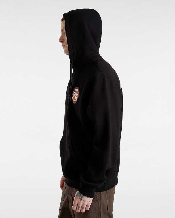 Men Vans Open Mouth Loose Hoodie Black Malaysia | VN9146758