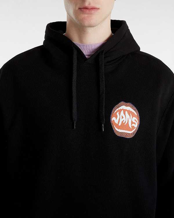 Men Vans Open Mouth Loose Hoodie Black Malaysia | VN9146758