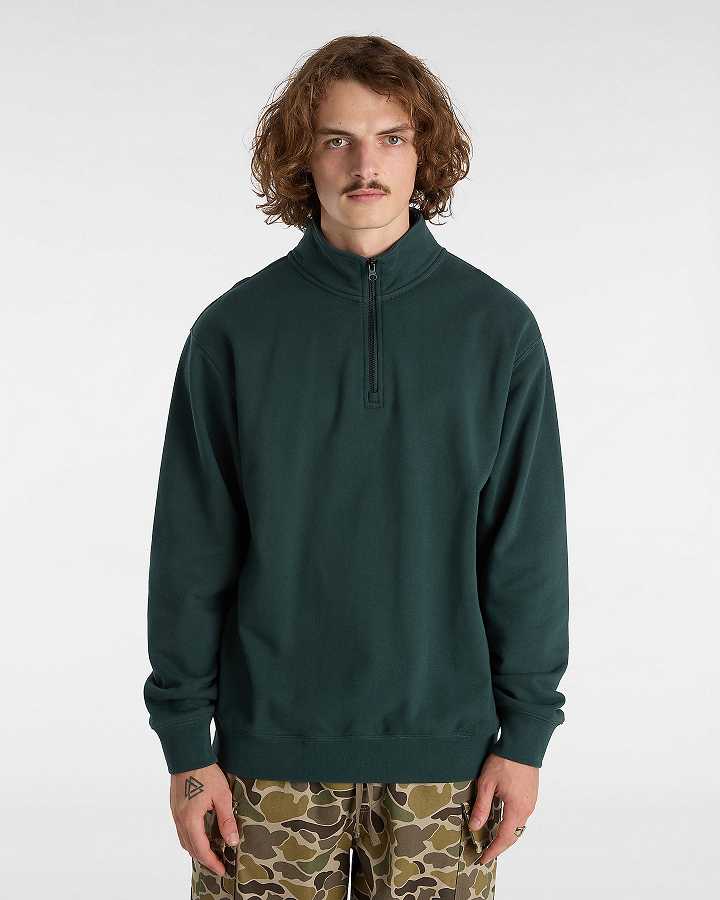 Men Vans Original Standards Loose Quarter Sweatshirt Green Malaysia | VN7320498