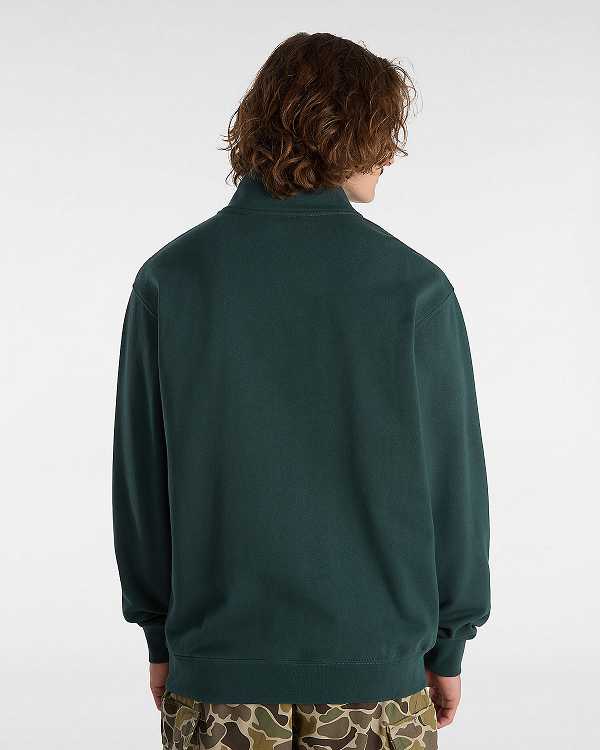 Men Vans Original Standards Loose Quarter Sweatshirt Green Malaysia | VN7320498