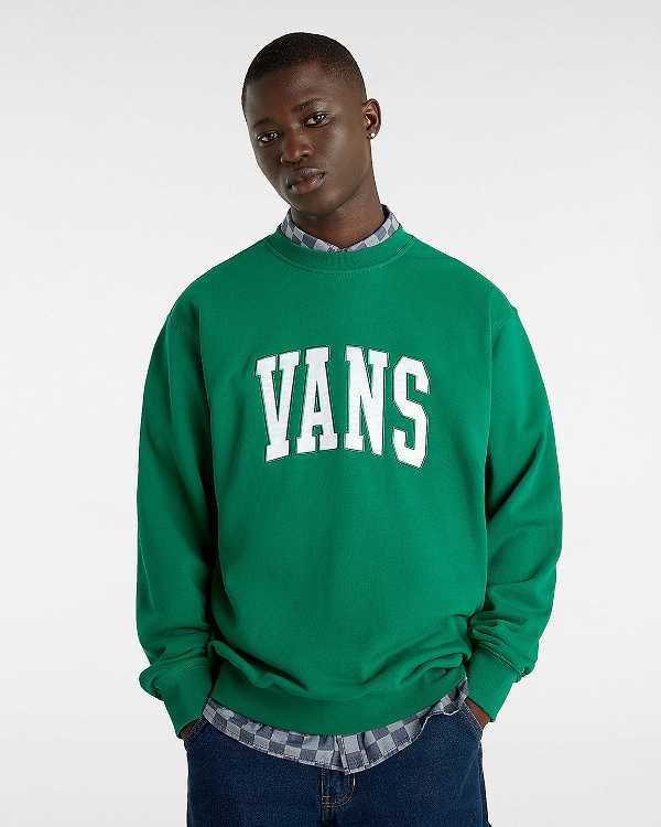 Men Vans Original Standards Varsity Loose Crew Sweatshirt Green Malaysia | VN8413750