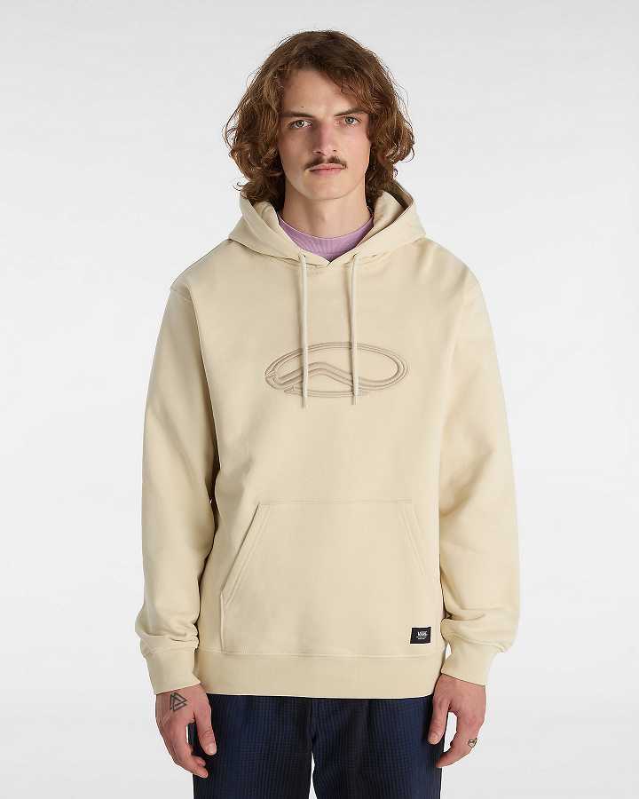 Men Vans Oval Loose Hoodie Beige Malaysia | VN0185647