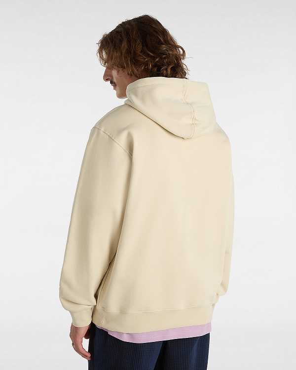 Men Vans Oval Loose Hoodie Beige Malaysia | VN0185647