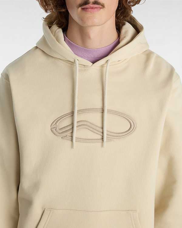 Men Vans Oval Loose Hoodie Beige Malaysia | VN0185647