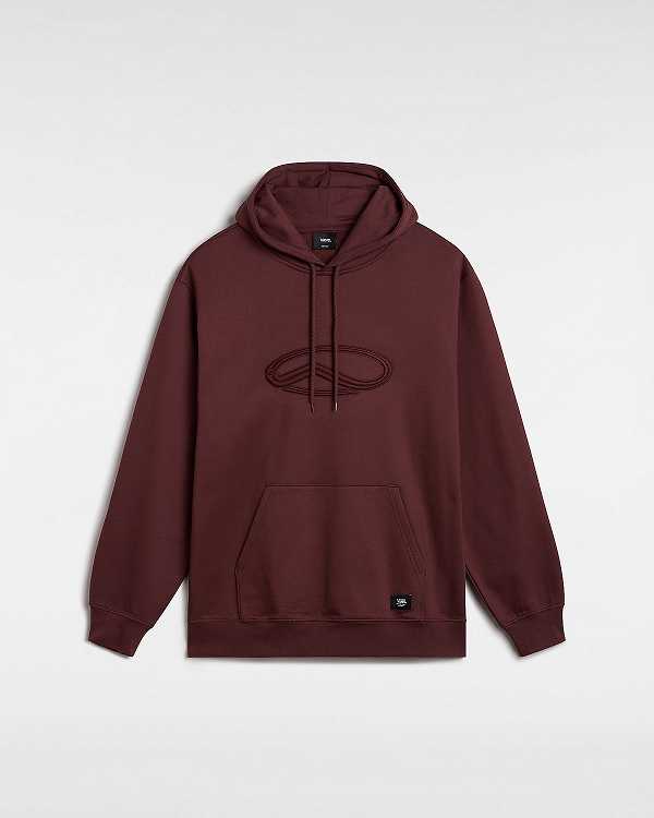 Men Vans Oval Loose Hoodie Brown Malaysia | VN2705138