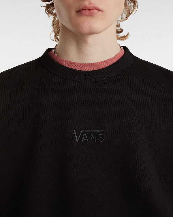 Men Vans Premium Logo Crew Sweatshirt Black Malaysia | VN4051268