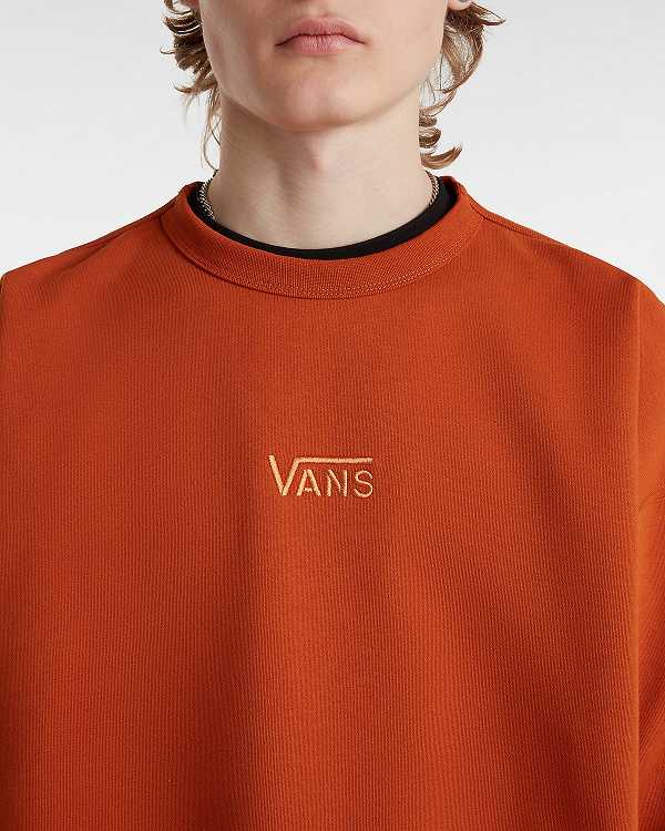 Men Vans Premium Logo Crew Sweatshirt Orange Malaysia | VN5971283