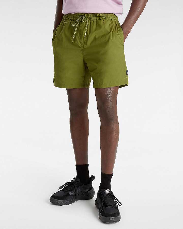 Men Vans Primary Solid Elastic Boardshorts Green Malaysia | VN2458769