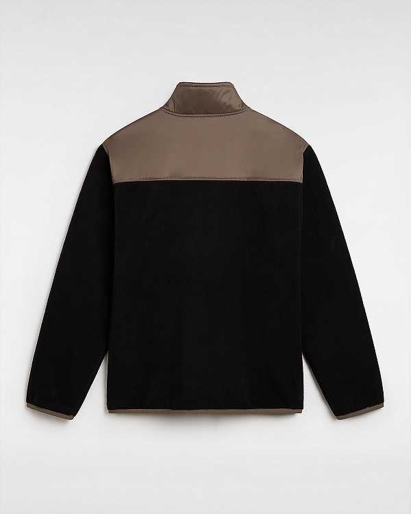 Men Vans Ranford Polar Fleece Loose Pullover Black / Brown Malaysia | VN7962058