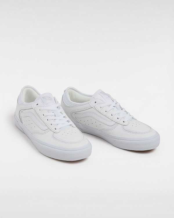 Men Vans Rowley Leather Skate Shoes White Malaysia | VN2108493