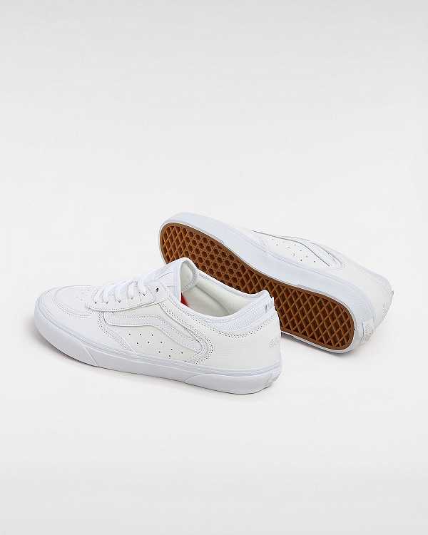 Men Vans Rowley Leather Skate Shoes White Malaysia | VN2108493