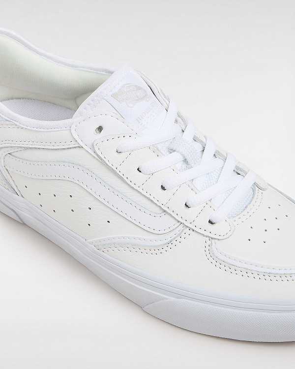 Men Vans Rowley Leather Skate Shoes White Malaysia | VN2108493