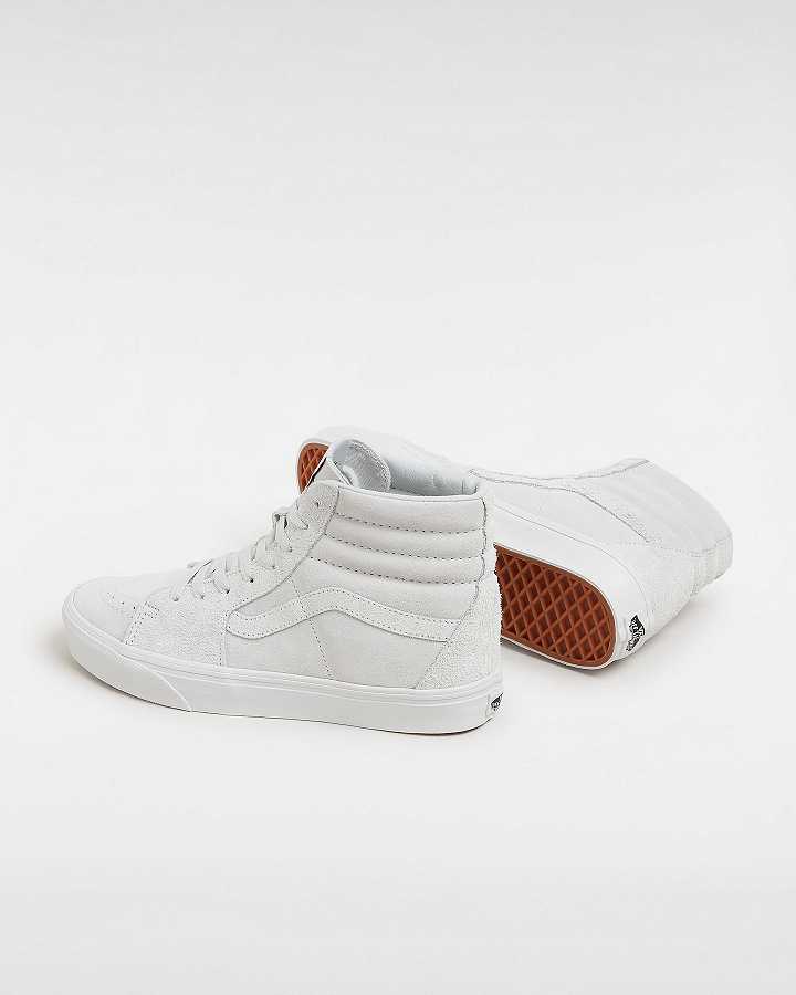 Men Vans Sk8-Hi Suede Mix Skate Shoes White Malaysia | VN5617380