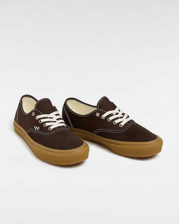 Men Vans Skate Authentic Sneakers Brown Malaysia | VN7395621