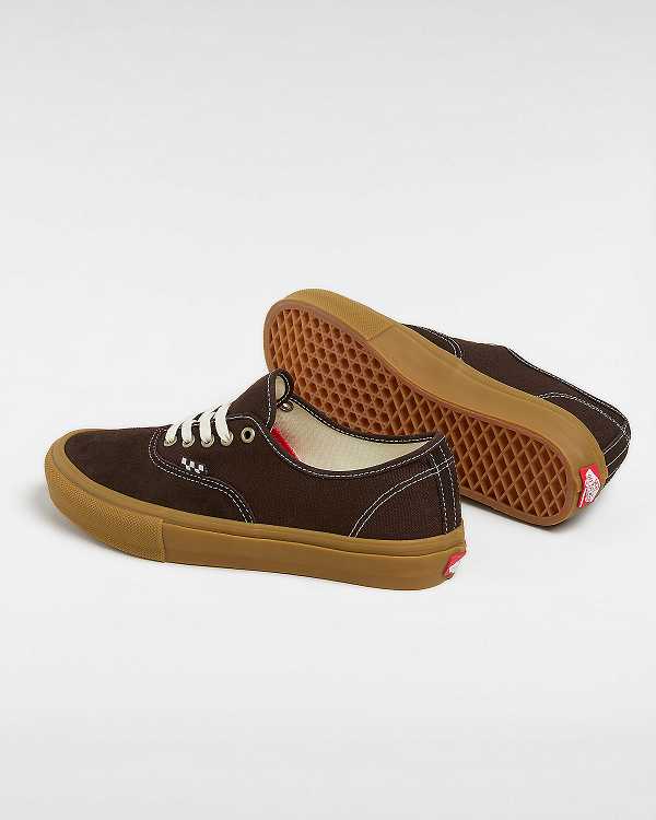 Men Vans Skate Authentic Sneakers Brown Malaysia | VN7395621