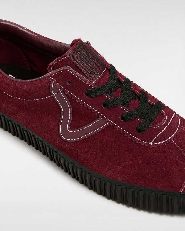 Men Vans Sport Low Creeper Suede Sneakers Black / Red Malaysia | VN7264390