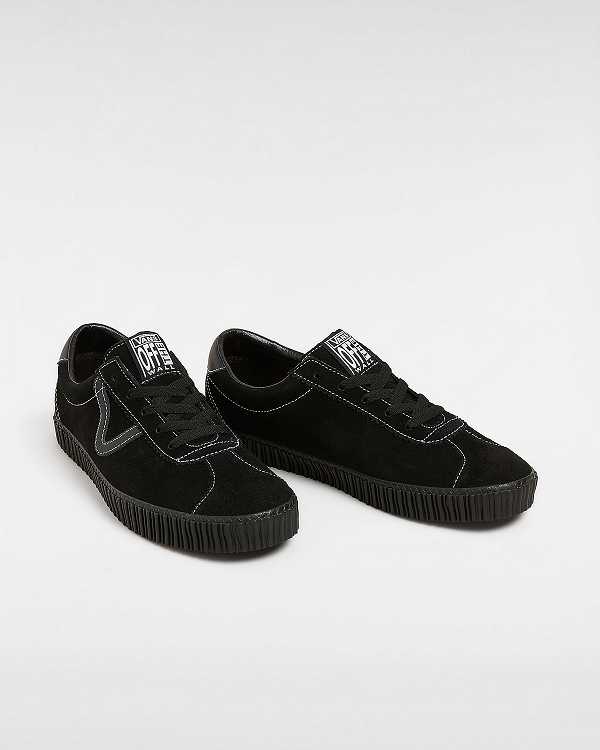 Men Vans Sport Low Creeper Suede Sneakers Black Malaysia | VN2910375