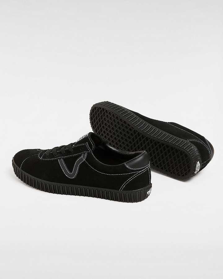 Men Vans Sport Low Creeper Suede Sneakers Black Malaysia | VN2910375