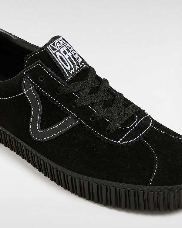 Men Vans Sport Low Creeper Suede Sneakers Black Malaysia | VN2910375