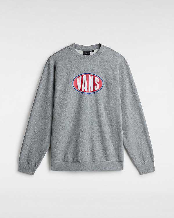 Men Vans Spray On Loose Crew Sweatshirt Grey Malaysia | VN1526809