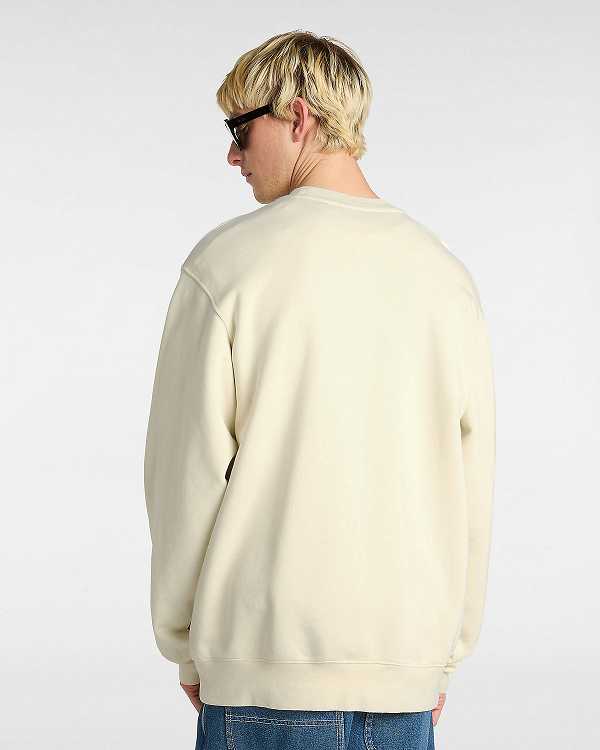 Men Vans Tell a Friend Crew Sweatshirt Beige Malaysia | VN6935217