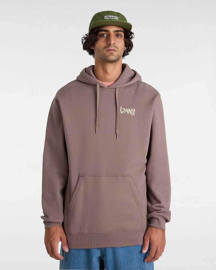 Men Vans V Hand Loose Hoodie Brown Malaysia | VN7245038