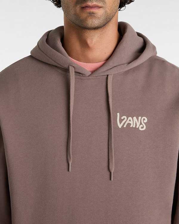 Men Vans V Hand Loose Hoodie Brown Malaysia | VN7245038