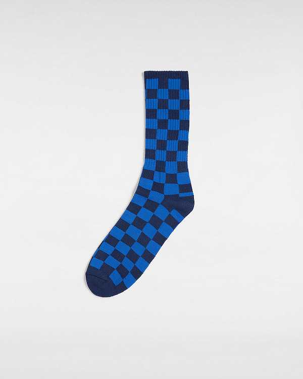 Unisex Vans Checkerboard Crew (1 Pair) Socks Blue Malaysia | VN6814273