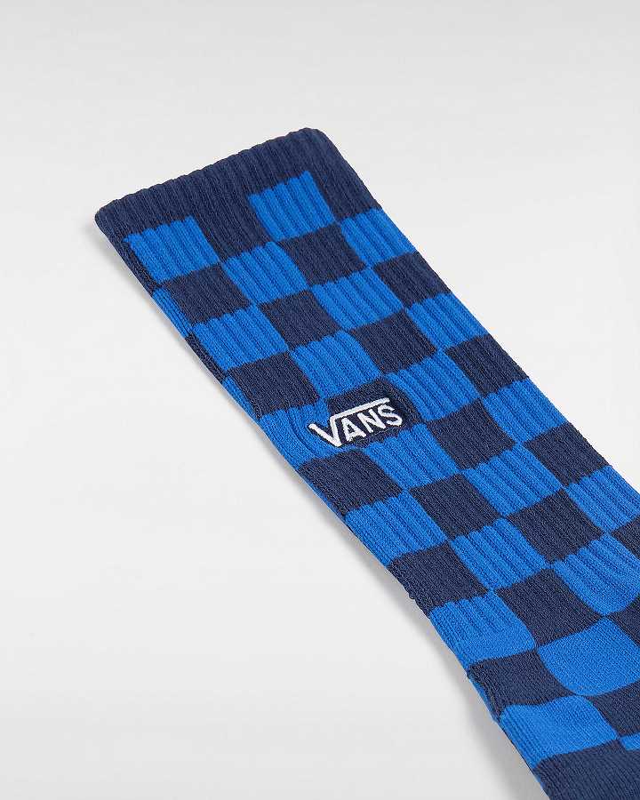 Unisex Vans Checkerboard Crew (1 Pair) Socks Blue Malaysia | VN6814273