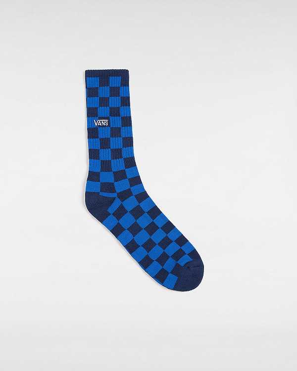 Unisex Vans Checkerboard Crew (1 Pair) Socks Blue Malaysia | VN6814273