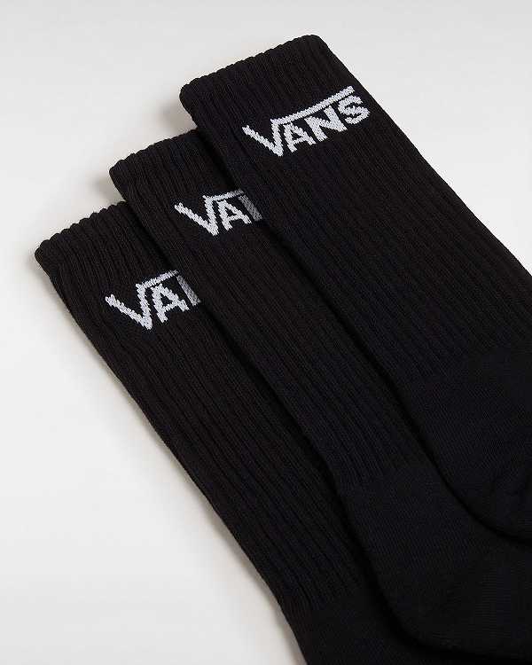 Unisex Vans Classic Crew (3 pairs) Socks Black Malaysia | VN4512860