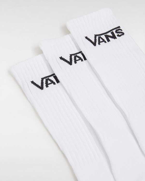 Unisex Vans Classic Crew (3 pairs) Socks White Malaysia | VN5961340