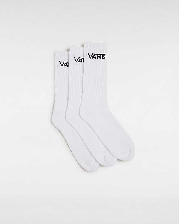 Unisex Vans Classic Crew (3 pairs) Socks White Malaysia | VN5961340