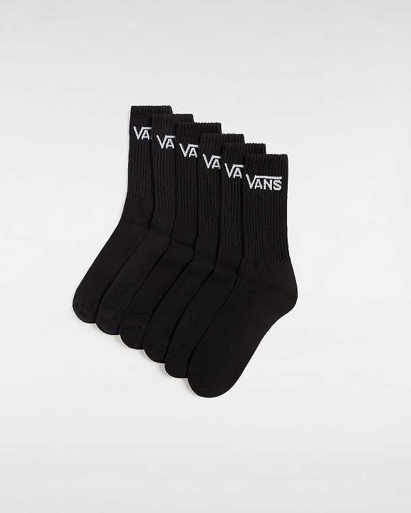 Unisex Vans Classic Crew (6 Pairs) Socks Black Malaysia | VN5642310