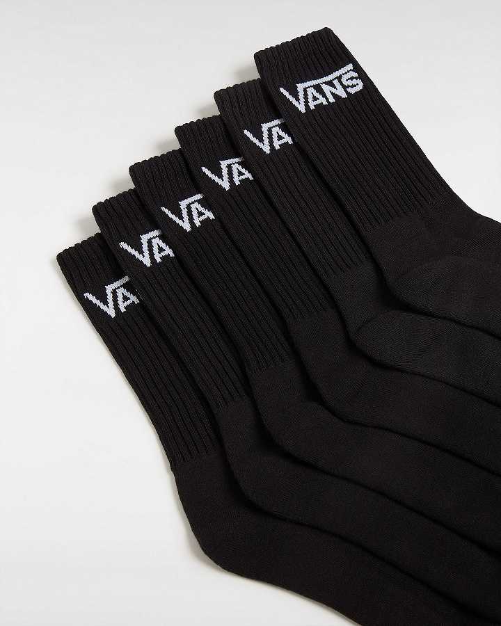 Unisex Vans Classic Crew (6 Pairs) Socks Black Malaysia | VN5642310