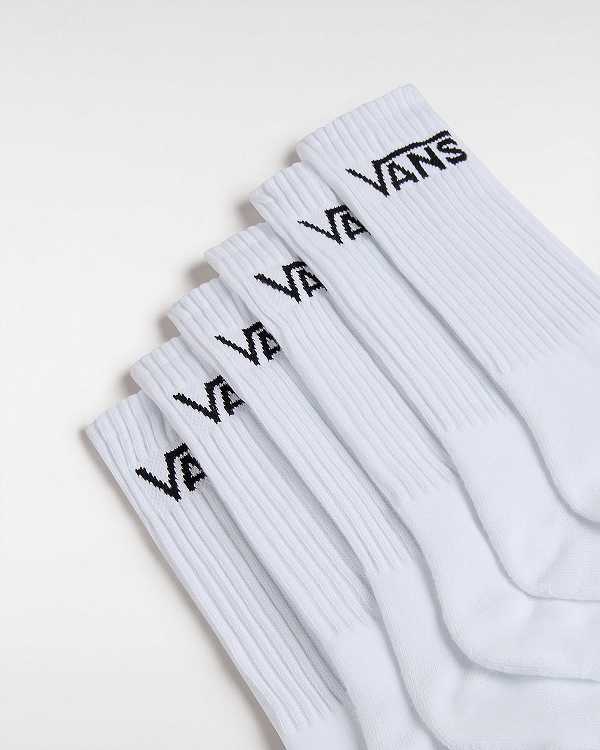 Unisex Vans Classic Crew (6 Pairs) Socks White Malaysia | VN9342507