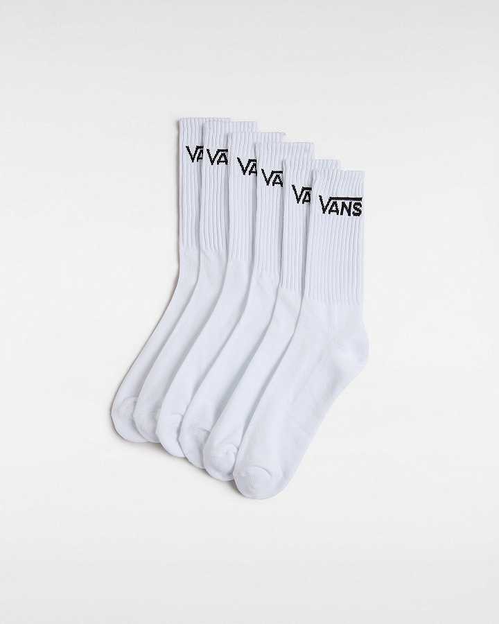 Unisex Vans Classic Crew (6 Pairs) Socks White Malaysia | VN9342507