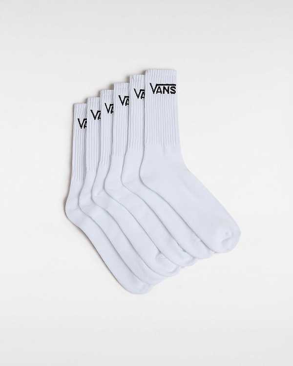 Unisex Vans Classic Crew (6 Pairs) Socks White Malaysia | VN9342507